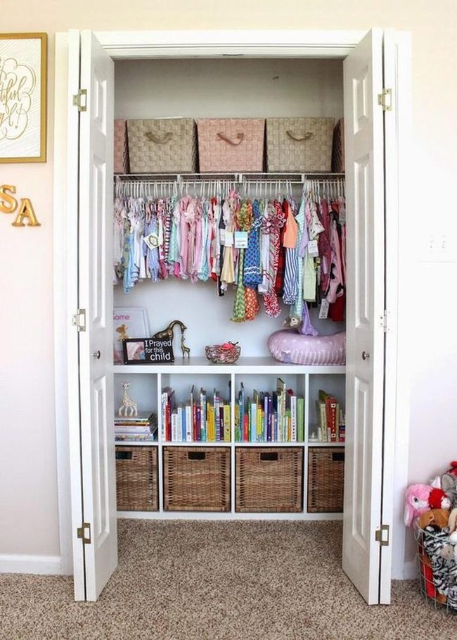 Colorful Wardrobe Meets Woven Storage