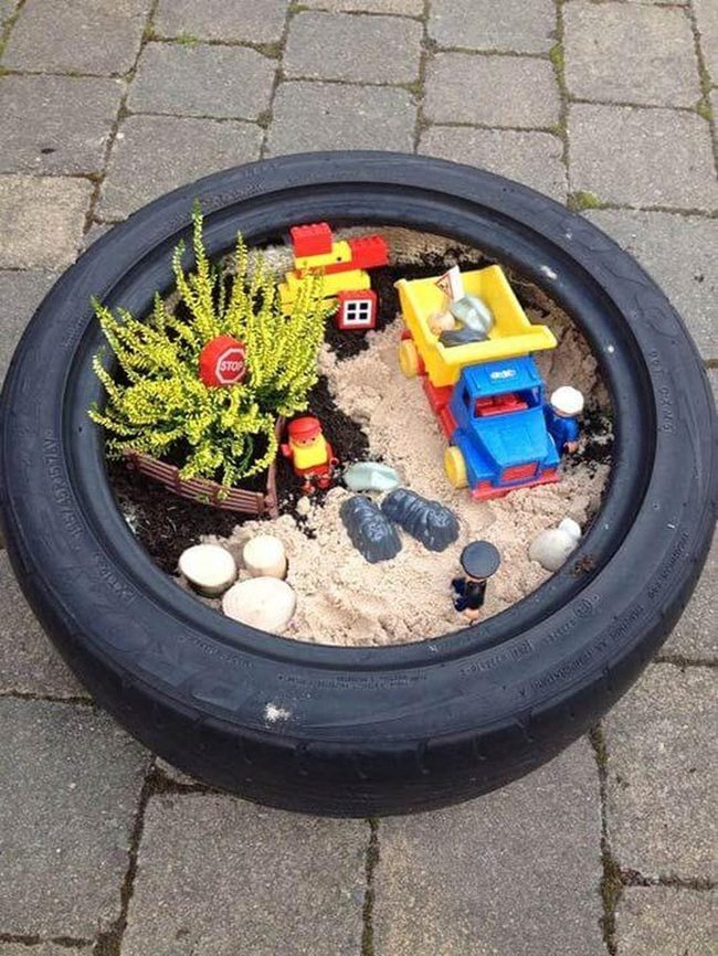 Recycled Tire Construction Sandbox
