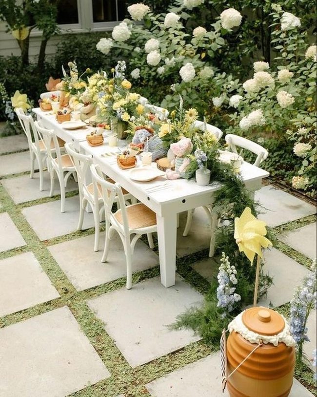 Colorful Flowers, White Table