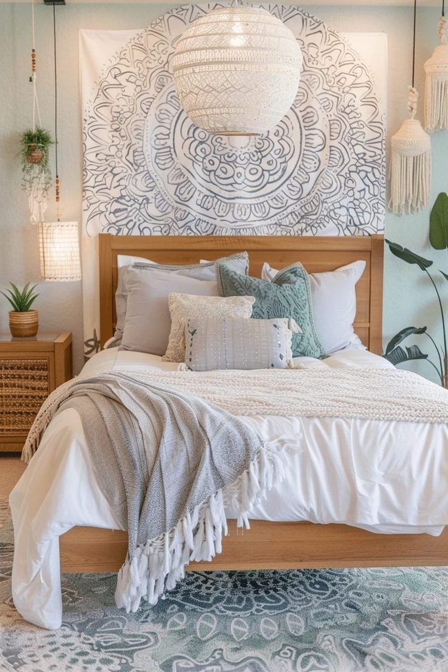 Pendant Light Over Soft Blues