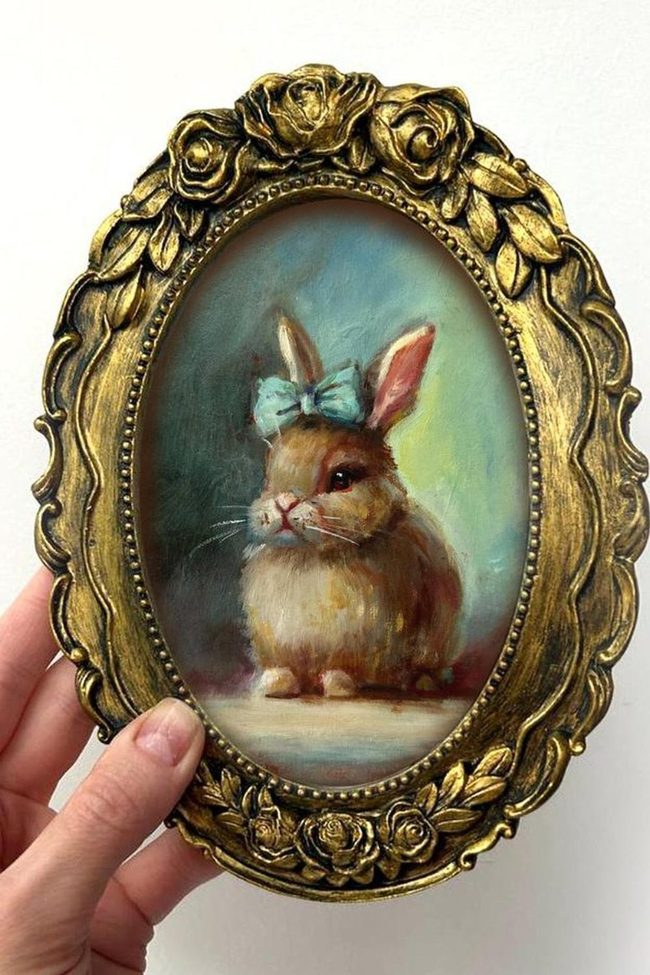 Dimensional Felt Eggs With Painted Bunny
