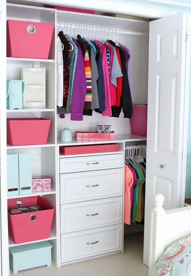 Pink Bins, Rainbow Closet
