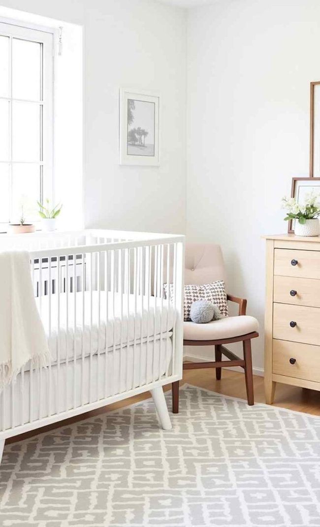 Grey And White Geometric Nursery Foundation