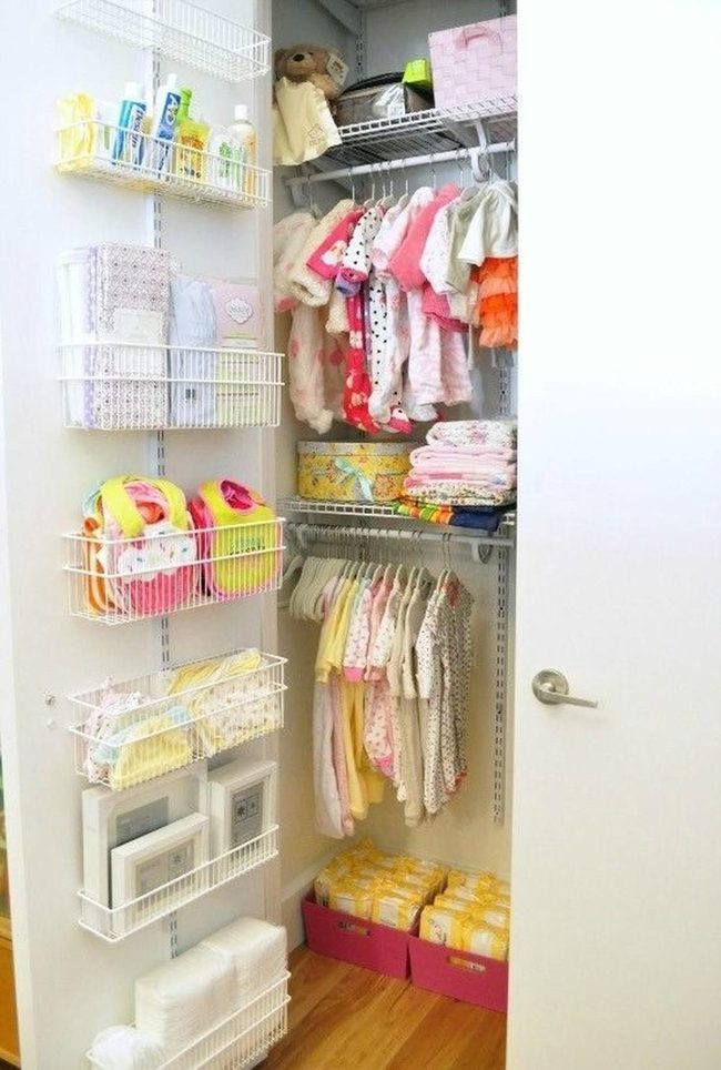 Pastel Baby Closet Organization