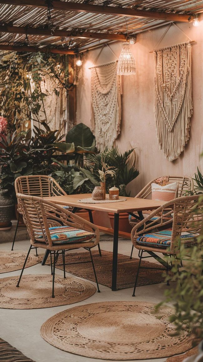 Dining Under String Lights