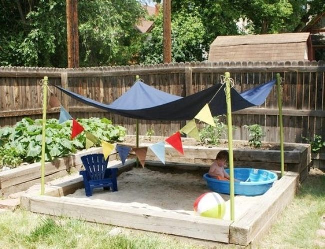 Shaded Sandbox Water Play Oasis