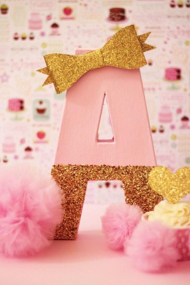 Glitter Gold Letter A Party