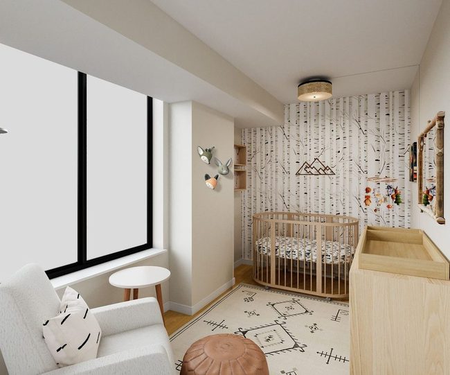 Birch Trees Meet Wooden Warmth