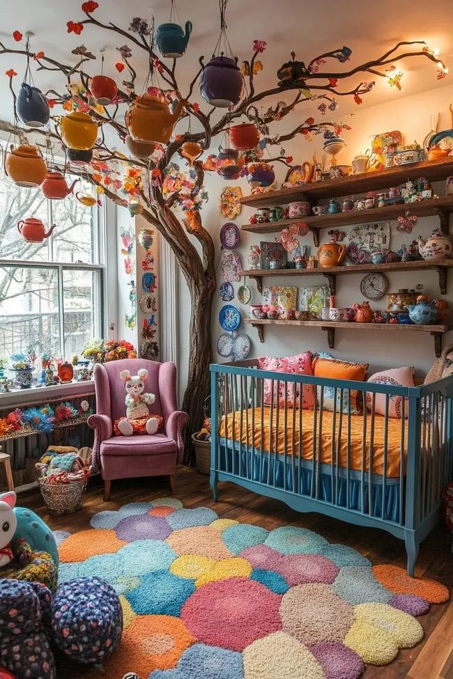 Colorful Potted Tree Nursery