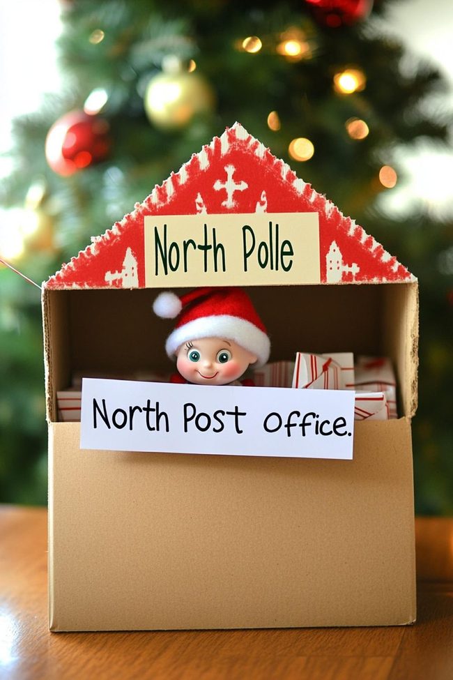 Elf Cardboard Box Post Office