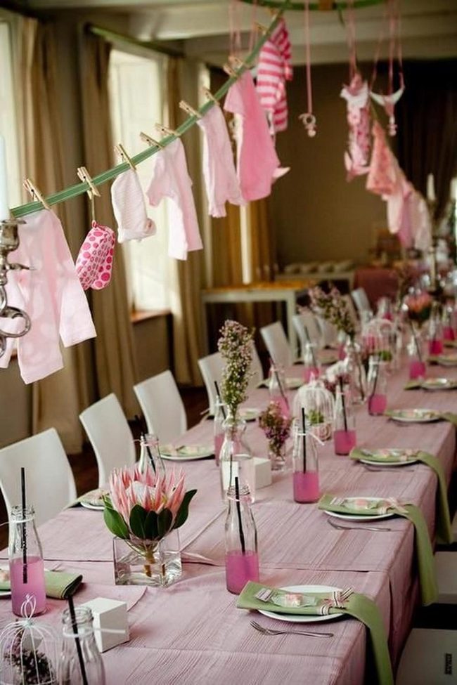 Pink Tablescapes With Hanging Garments