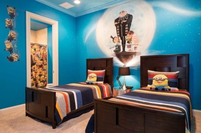 Blue Minion Character Bedroom