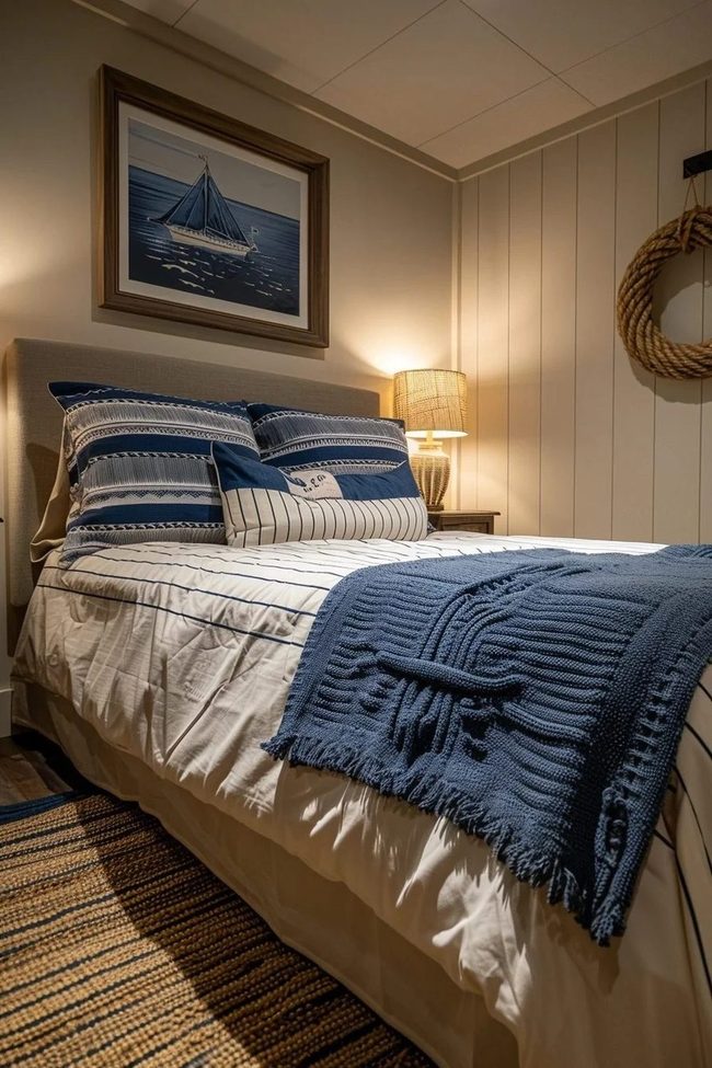 Navy Stripes, Anchors, Ocean
