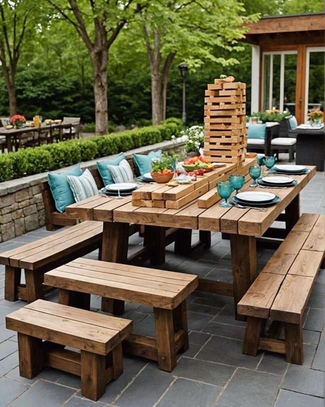 Giant Wooden Blocks Outdoor Game