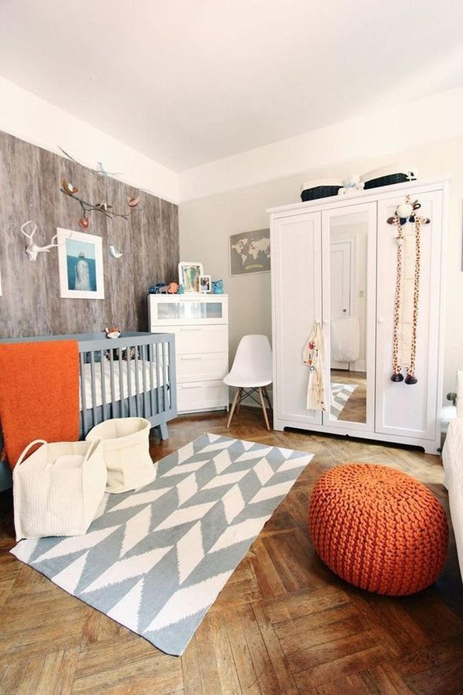 Gray And Orange Modern Nursery