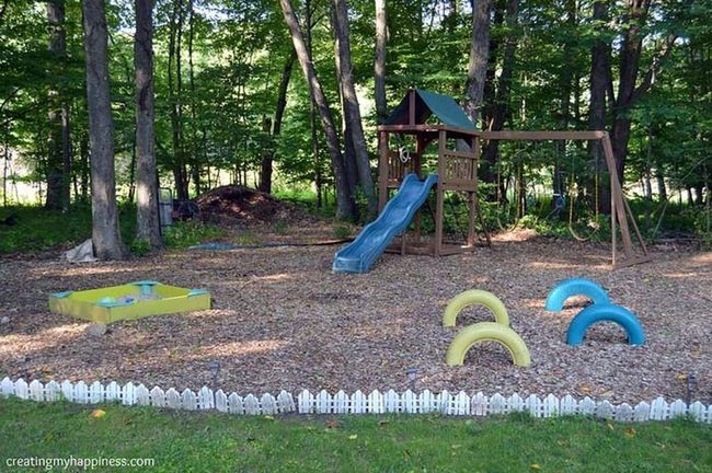 White Fenced Playground, Gravel Ground
