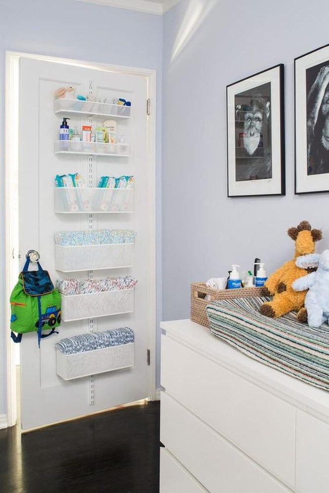 Light Blue Nursery With Plush Companions