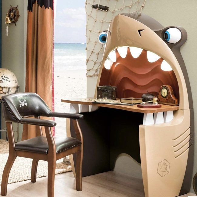 Captain'S Navy Desk With Brass