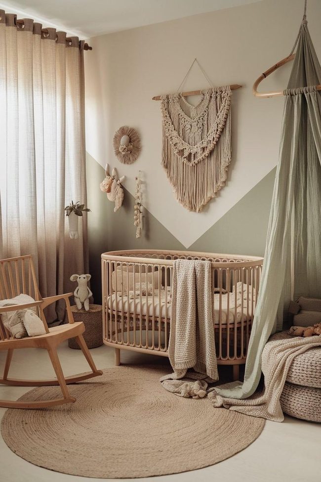 White Crib Minimal Nursery