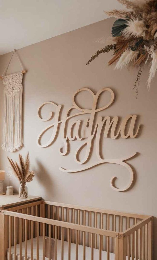 Wooden Boho Name Sign