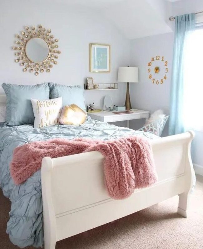 Light Blue Sanctuary With Golden Accents
