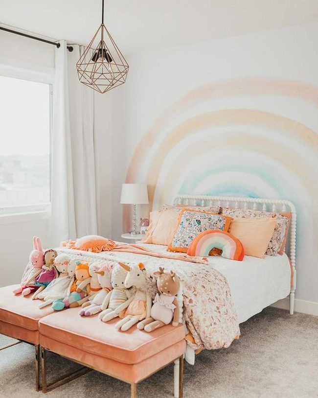 Pastel Rainbow Accent Wall