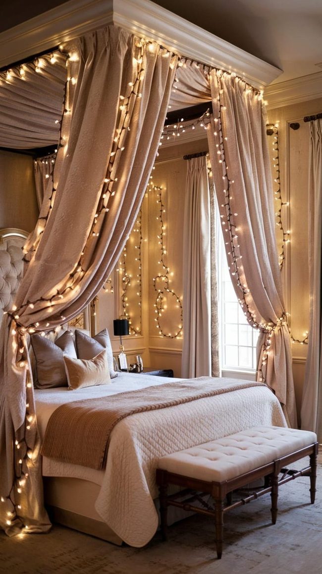 Warm White Pendant Light Curtains