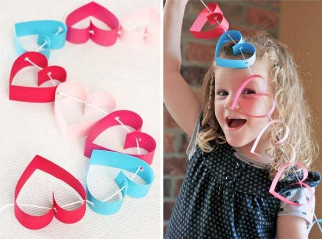 Paper Heart Garland For Kids