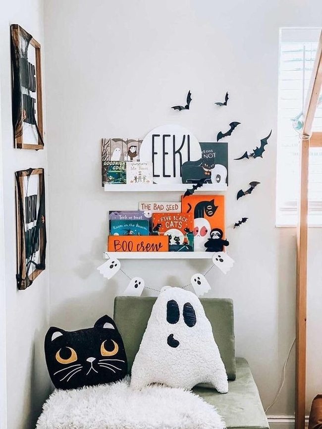 Black Bats White Walls Reading Corner