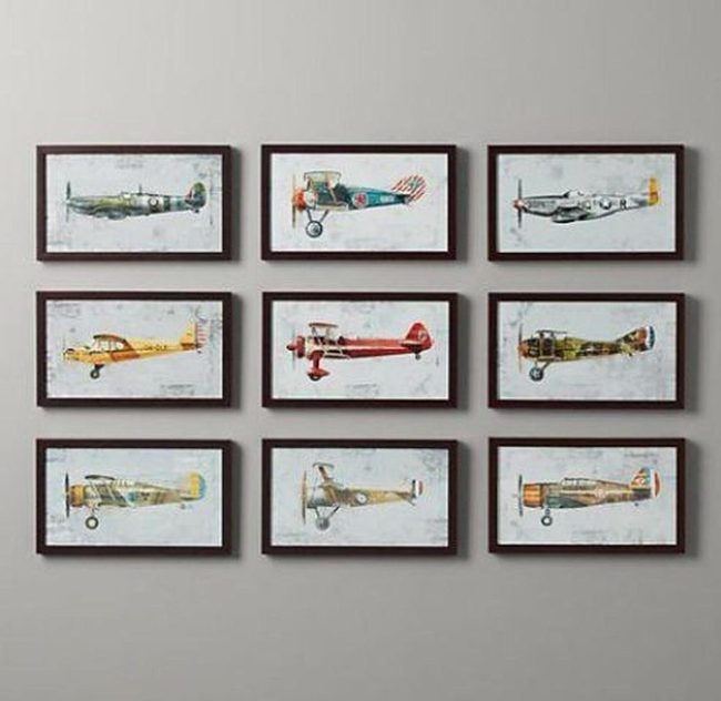 Vintage Aircraft Gallery Wall