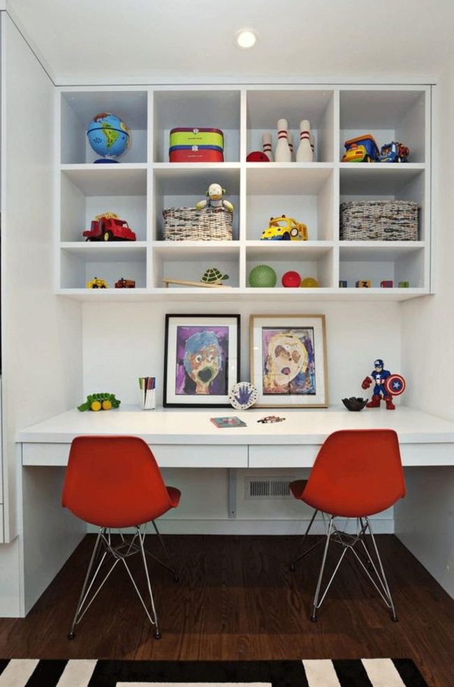 Orange Chairs, White Desks, Creative Kids
