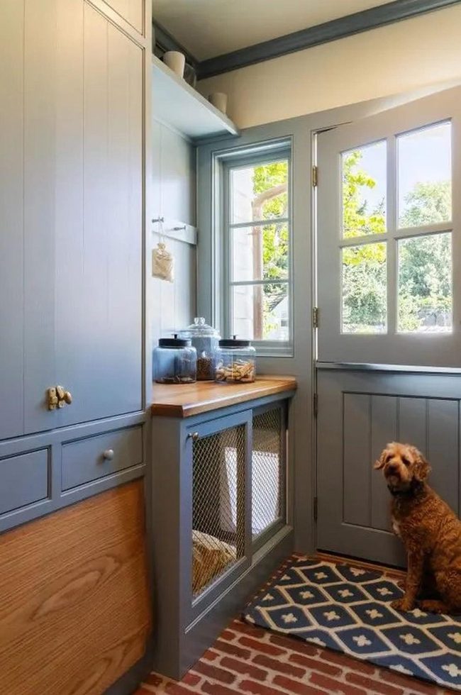 Light Blue Cabinets With Natural Warmth