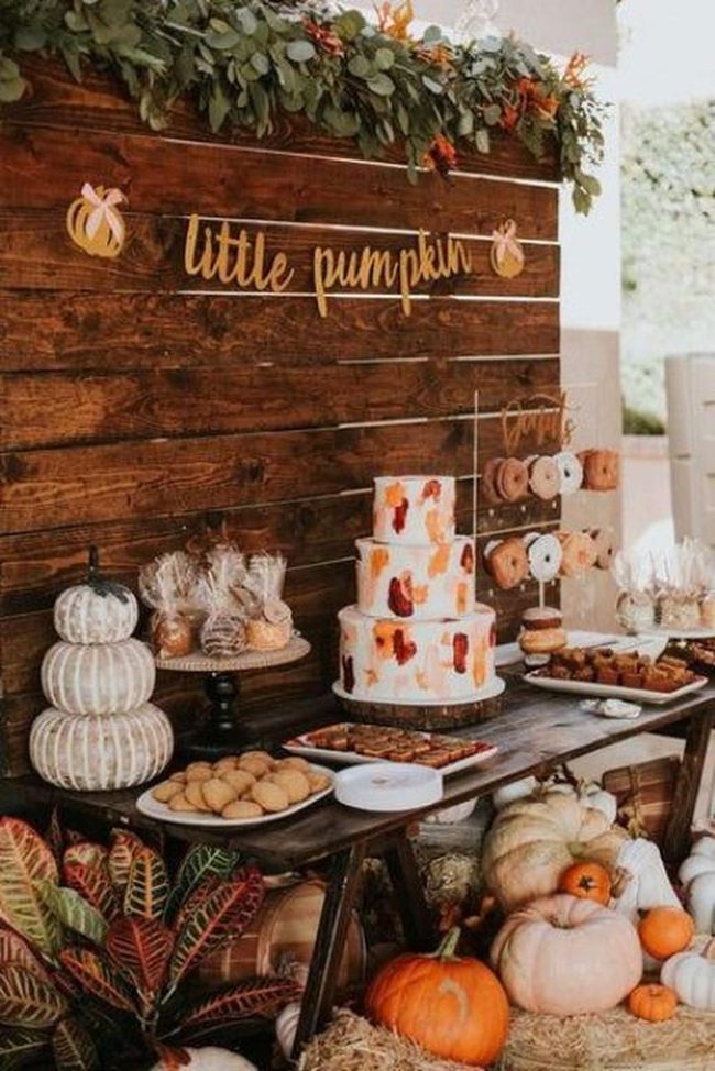 Frosted Cake, Cream Pumpkins, Fall