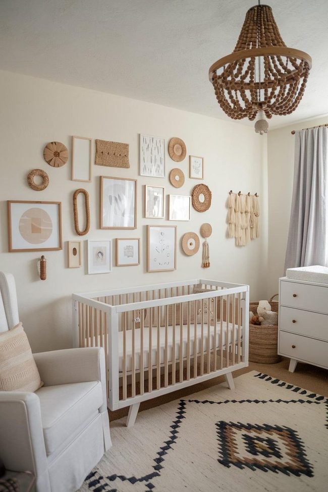 Earthy Clay Nursery with Woven Touches