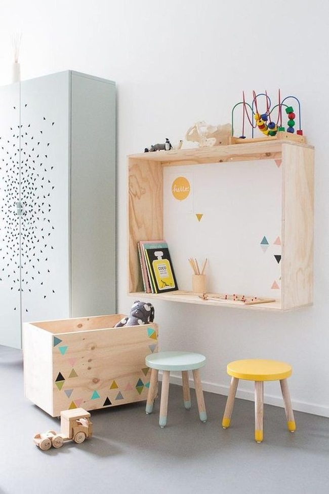 Black Birds Mint Cabinet Playroom