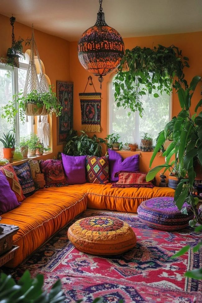 Deep Orange Bohemian Layers