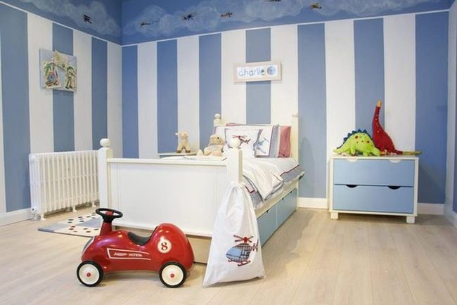 Blue Stripes Children'S Bedroom