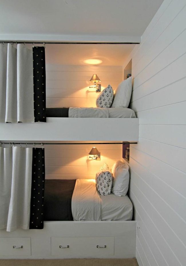 White Bunk Beds, Nautical Accents