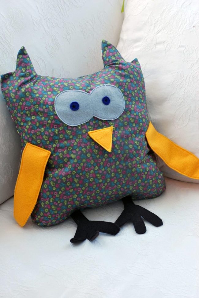 Yellow-Winged Owl Pillow