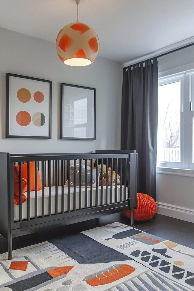 Black And Orange Modern Nursery