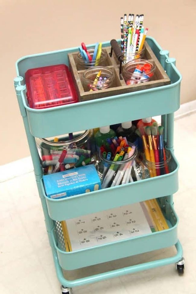 Mobile Craft Supply Station For Kids