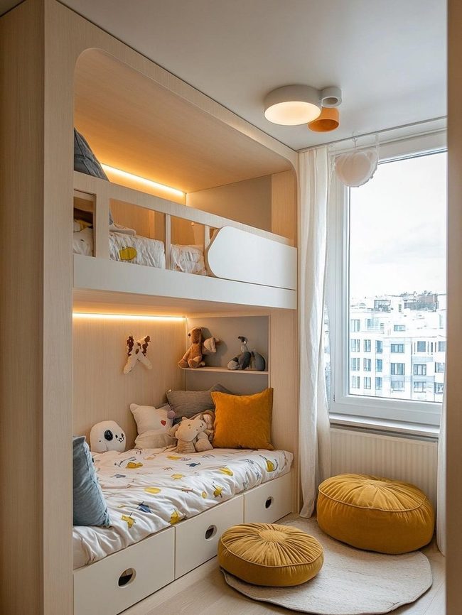 Bold Rug Anchors Neutral Sleep Sanctuary