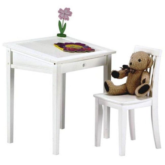 White Kids Table And Chair Set