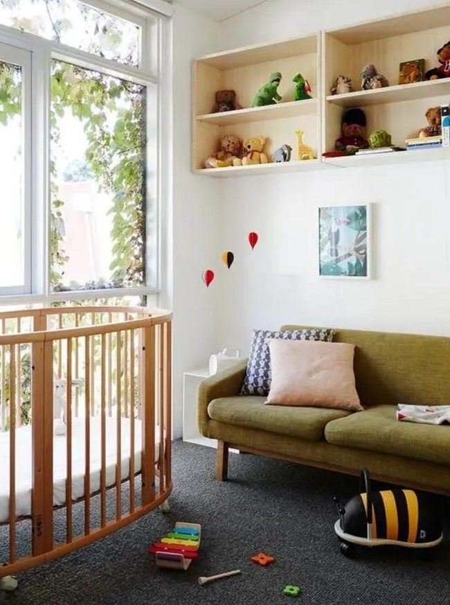 Golden Wood Crib Nursery