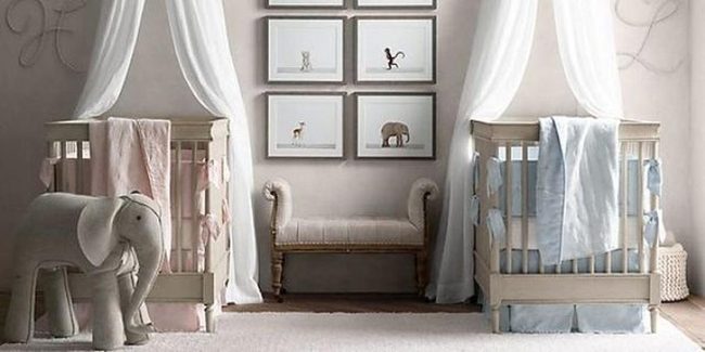Gray Twin Nursery, Soft Pastels