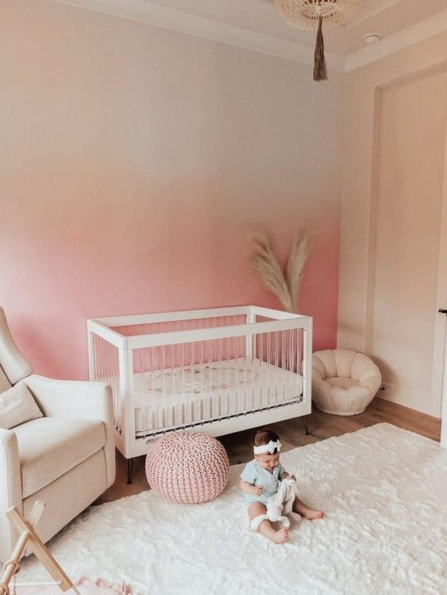 Pink Nursery with Pampas Grass