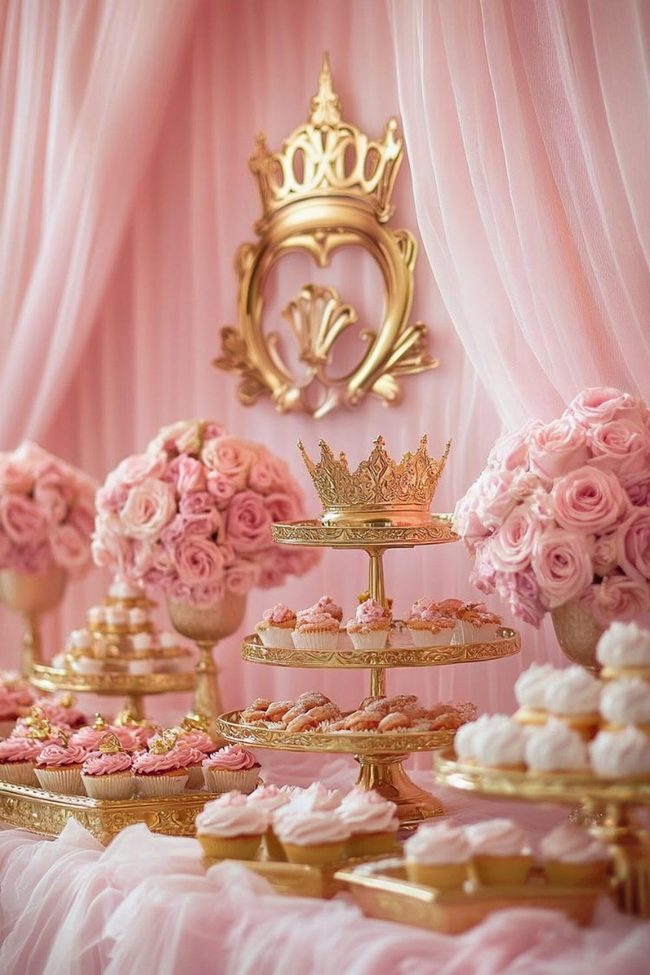 Pink Gold Crown Princess Setup