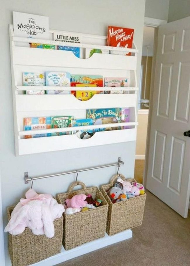 Colorful Books White Shelves