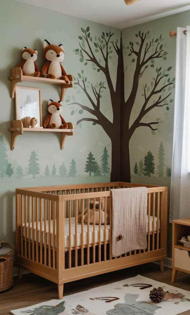 Woodland Animals Meet Sage Walls