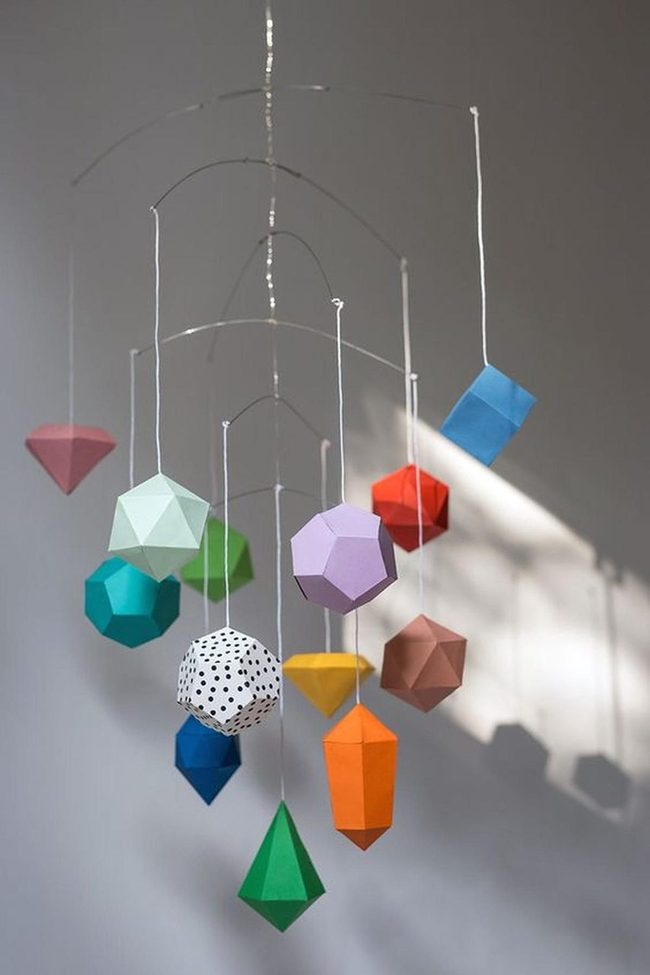 Geometric Mobile In Rainbow Colors
